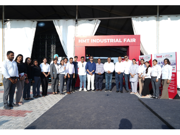 Team Gathering at HMT Industrial Fair Entrance