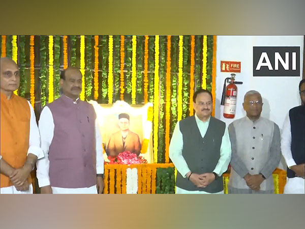Union Minister JP Nadda, Lok Sabha speaker Om Birla and others pay tribute to Veer Savarkar on 142nd birth anniversary (Photo: ANI)