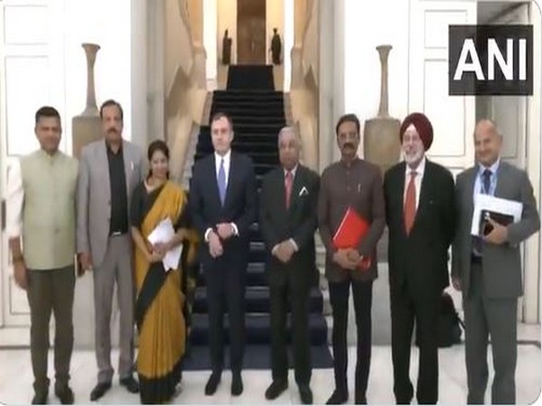 All-party delegation led by DMK MP Kanimozhi during a meeting in Greece. (Photo/ANI)