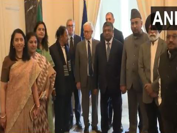 All-party delegation led by BJP MP Ravi Shankar Prasad in Rome (Photo/ANI)