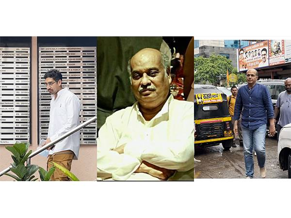 Ayan Mukerji,  late Rono Mukherjee, Ashutosh Gowariker (Image source: ANI, North bombay Durga Puja team) 