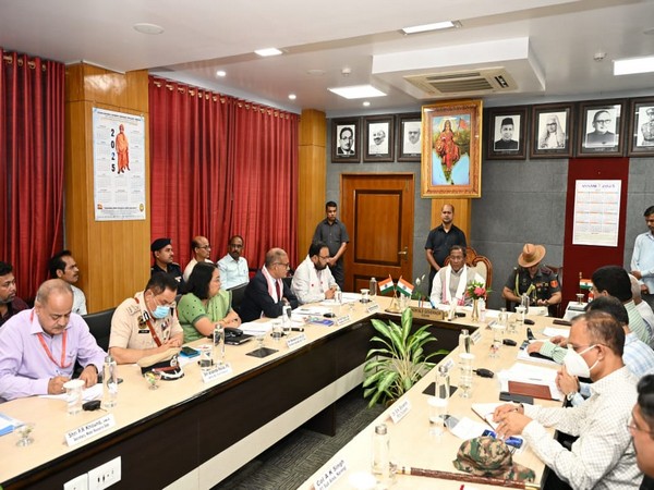 Assam Governor Lakshman Prasad Acharya briefing government officials (Photo/ ANI) Assam Governor Lakshman Prasad Acharya briefing government officials (Photo/ ANI)