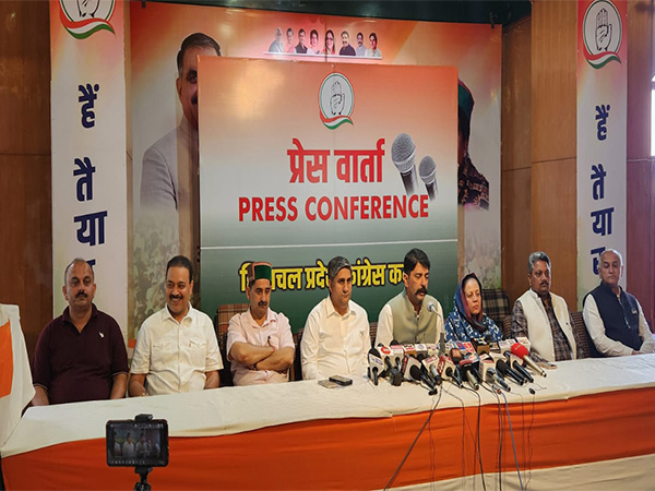Congress holds press conference in Shimla. (Photo/ANI)