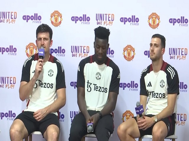 Harry Maguire, Andre Onana and Diogo Dalot (left to right) (Photo- ANI) Harry Maguire, Andre Onana and Diogo Dalot (left to right) (Photo- ANI)