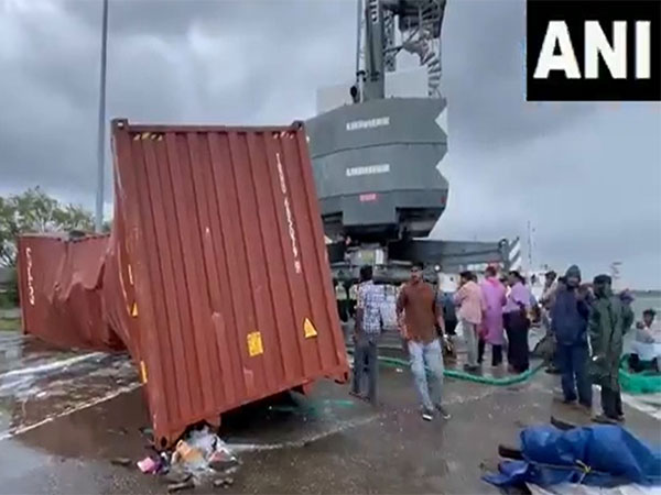 Container from MSC ELSA 3 washes ashore at Kollam, Kerala (File photo/ANI)