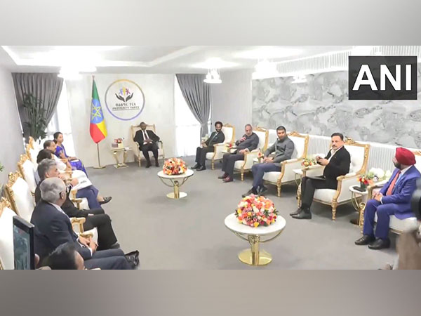 ll-party delegation led by NCP-SCP MP Supriya Sule holds a meeting with Adem Farah, Vice President of the Prosperity Party (Photo/ANI)