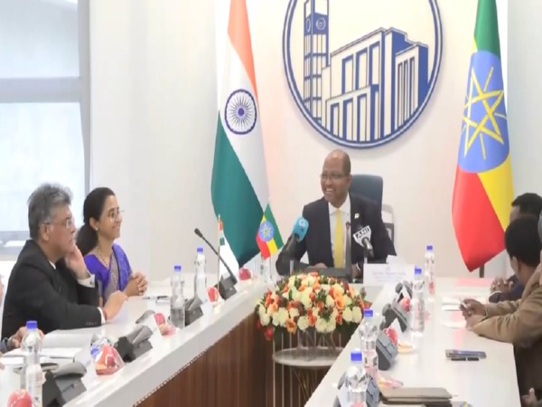 All-party delegation members with Tagesse Chaffo, Speaker of the House of Peoples' Representatives of Ethiopia (Photo/ ANI)