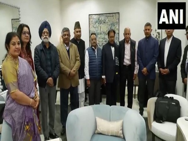 Ravi Shankar Prasad-led delegation arrives in London (Photo/ANI)