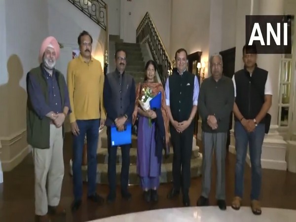 DMK MP Kanimozhi Karunanidhi led delegation was received by Dinesh K Patnaik, India’s Ambassador to Spain (Photo/ANI) DMK MP Kanimozhi Karunanidhi led delegation was received by Dinesh K Patnaik, India’s Ambassador to Spain (Photo/ANI)