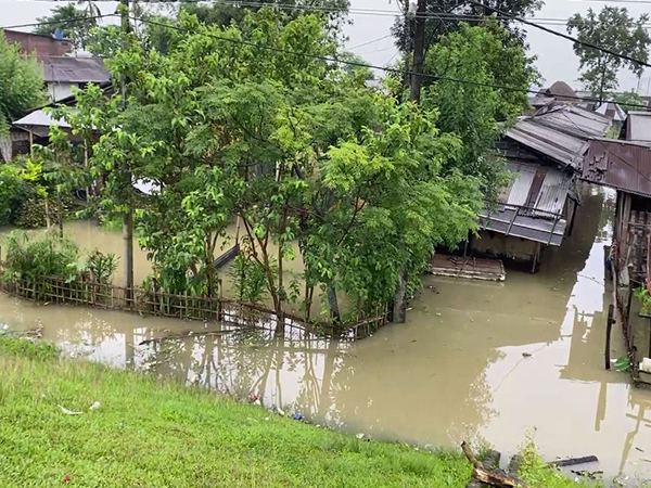 Brahmaputra river overflows in Dirbugarh (Photo/ANI)