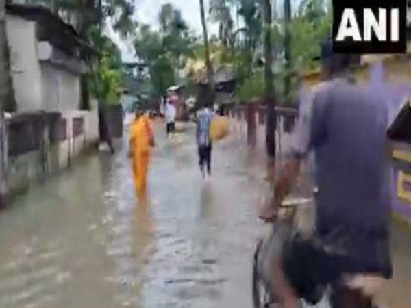 Flood-like situation in Assam following incessant rainfall in the area. (Photo/ANI) Flood-like situation in Assam following incessant rainfall in the area. (Photo/ANI)