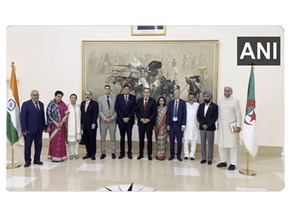 All-Party Delegation led by BJP MP Baijayant Panda meets Algerian Parliamentary Foreign Affairs chairman (Photo/ANI) All-Party Delegation led by BJP MP Baijayant Panda meets Algerian Parliamentary Foreign Affairs chairman (Photo/ANI)