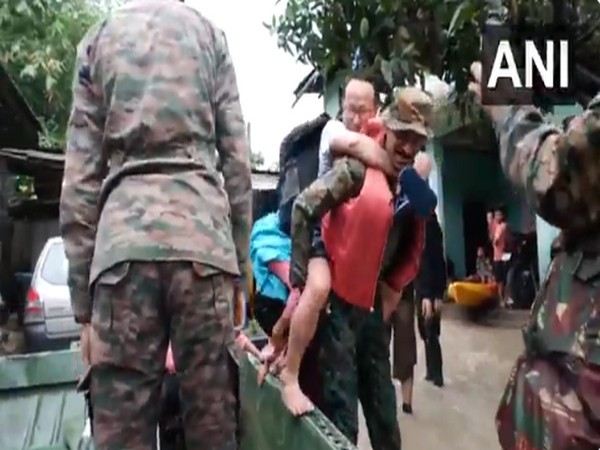 Rescue Officials carry out rescue operations in Manipur's Imphal