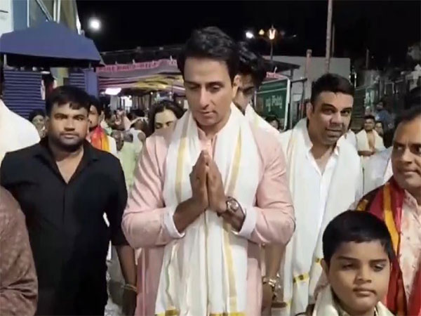 Sonu Sood at Tirumala temple (Photo/ANI)