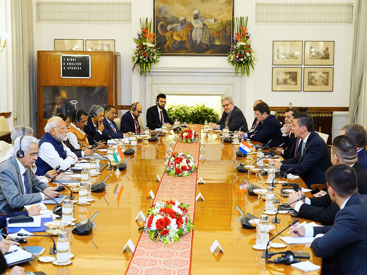 PM Modi hold talks with Paraguayan Prez Santiago Pena (Photo/X@MEAIndia) PM Modi hold talks with Paraguayan Prez Santiago Pena (Photo/X@MEAIndia)