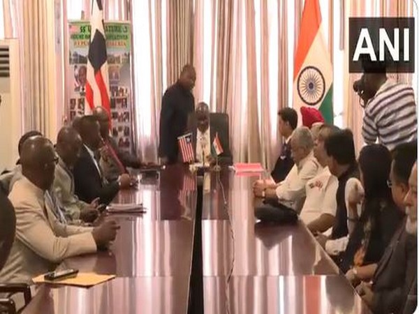 Shrikant Shinde-led all-party delegation holds meeting with Liberian Speaker (Photo/ANI)