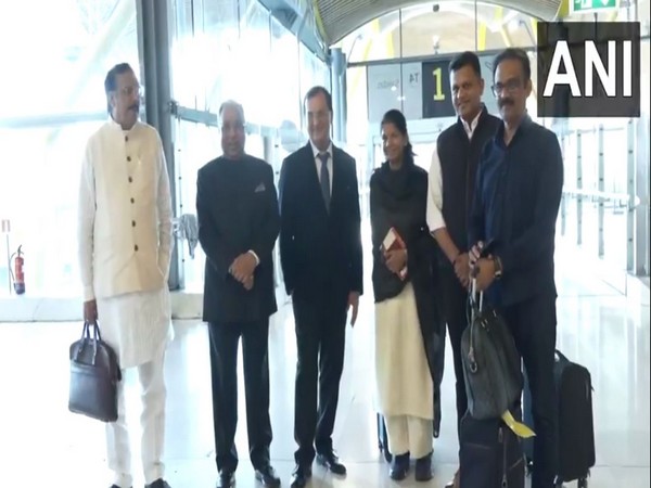 All-party delegation led by Kanimozhi departs for India (Photo/ANI)