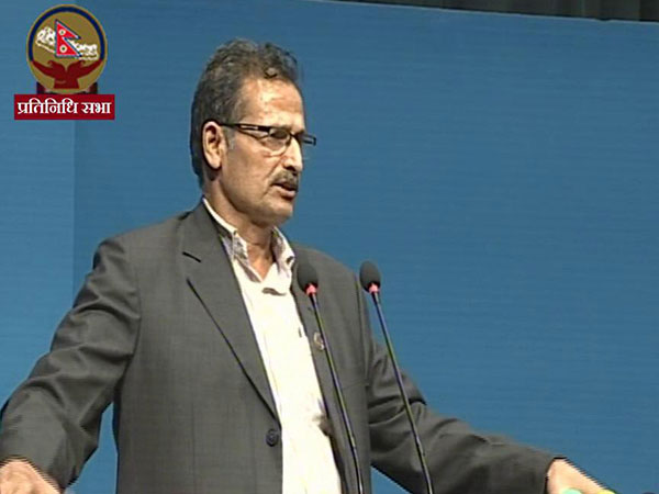 Agni Prasad Sapkota addressing a parliamentary meeting in Kathmandu (File Photo/ Federal Parliament, Nepal)