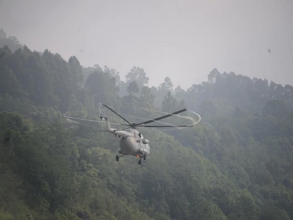 The first sortie of the day, two MI-41 and MI-39, successfully departed from Pakyong Greenfield Airport towards Chaten (Photo/ I&PR, Sikkim)