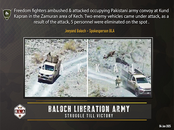 Attack picture released by BLA's media wing, Hakkal 