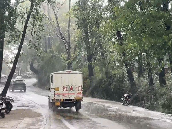 Rain lashes Dharamshala on Thursday. (Photo/ANI)