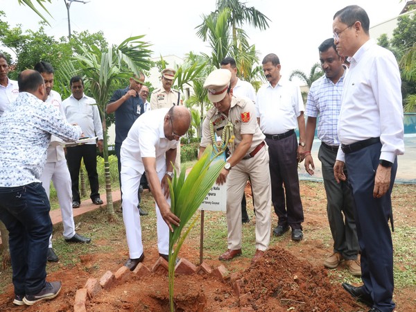 Tripura Governor Indrasena Reddy Nallu plants a sapling on Thursday (Photo/ANI)