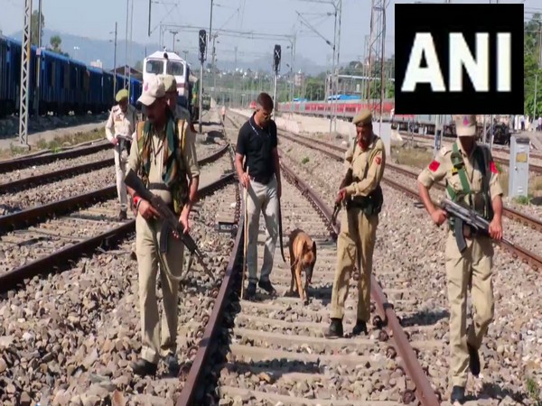 Security heightened at Udhampur Railway Station ahead of Prime Minister Narendra Modi's visit to Katra in Jammu on Friday. (Photo/ANI)