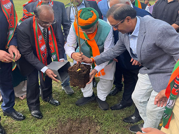 Union Minister of Law and Justice Arjun Ram Meghwal plants tree in London (Image Credit: X/@arjunrammeghwal)