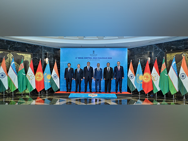 External Affairs Minister S Jaishankar with with Central Asian colleagues at the start of the 4th India-Central Asia Dialogue (Image: X@DrSJaishankar)