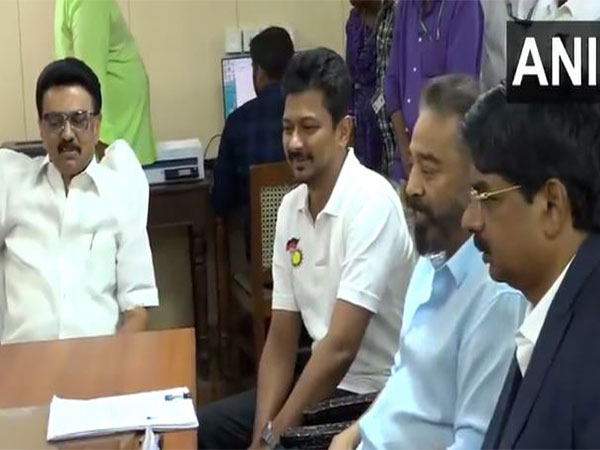 akkal Needhi Maiam President and Actor Kamal Haasan with Chief Minister MK Stalin (Photo/ANI)