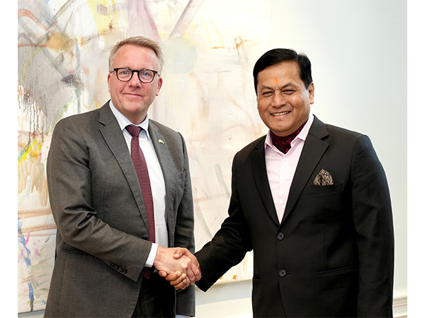 Denmark Minister Morten Bødskov with Indian Minister Sarbananda Sonowal (Image: ANI)