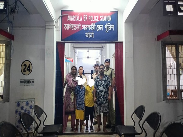 Four illegal Bangladeshi nationals detained at Agartala Railway Station (Photo/ANI)