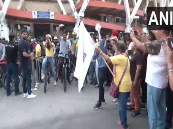 ‘Fit India Sundays on Cycle’ with Indian Railways flagged off from Delhi's Jawaharlal Nehru Stadium. (Photo/ANI)