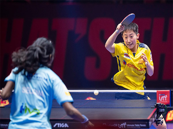 Fan Siqi of Stanley's Chennai Lions (in yellow) in action. (Photo- UTT)
