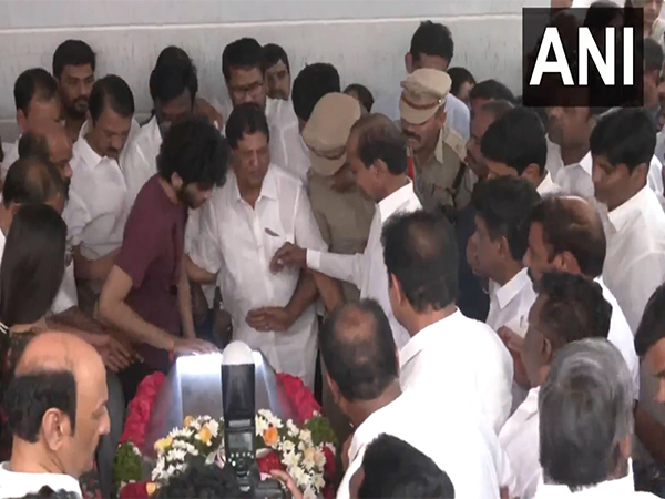 Former Telangana CM and others pay last respects to Maganti Gopinath (Photo/ANI)