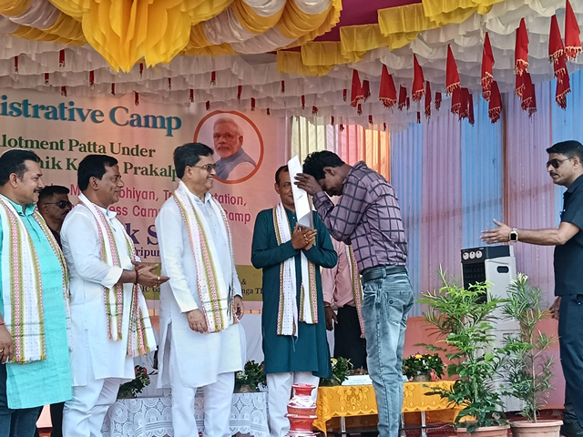 Tripura CM Manik Saha inaugurates several welfare initiatives on Sunday. (Photo/ANI)