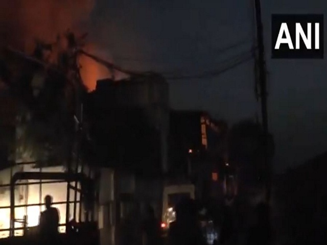 A fire broke out at garment factory in MP's  Burhanpur (Photo/ANI)