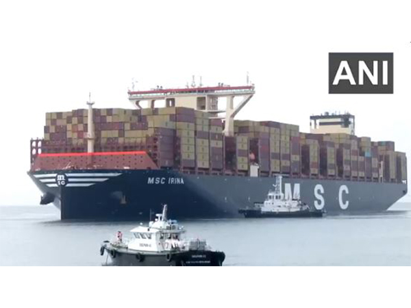 World’s largest container ship MSC IRINA berths at Vizhinjam International Seaport (Photo/ANI)
