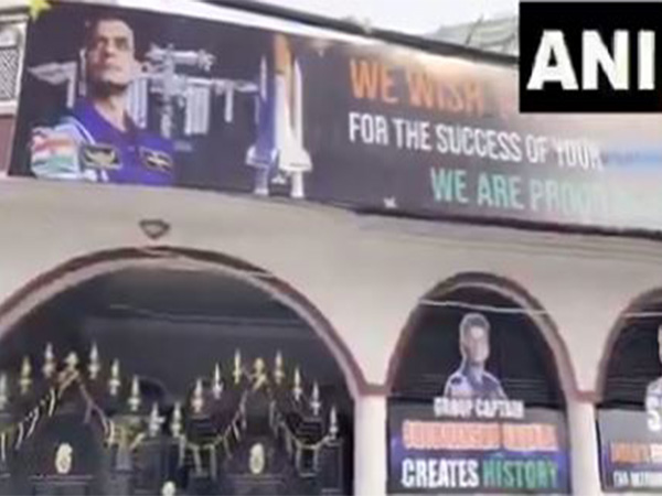 Posters and decorations adorn the home of astronaut Shubhanshu Shukla in Lucknow ahead of his space mission (Photo/ANI)
