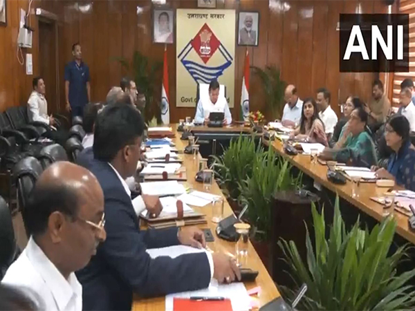 Uttarakhand CM Dhami participates in Bhasha Sansthan meeting in Dehradun (Photo/ANI)