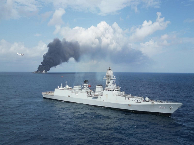 Visual from the incident (Photo: Indian Navy)