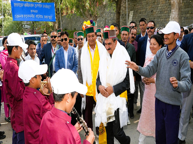 Himachal Pradesh Chief Minister Sukhvinder Singh Sukhu in Kinnaur (Photo/ANI)