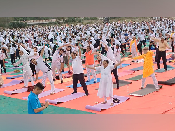 Yoga camp at Navlakhi Ground in Vadodara (Photo/ANI)