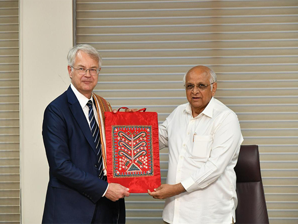 Gujarat CM Bhupendra Patel with Finland Ambassador Kimmo Lahdevirta (Photo: Bhupendra Patel/X)