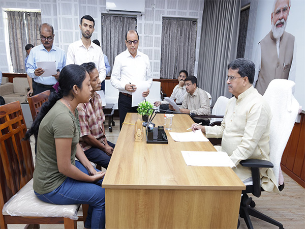 CM Manik Saha at the 45th edition of the 'Mukhyamantri Samipeshu' initiative. (Photo/ANI)