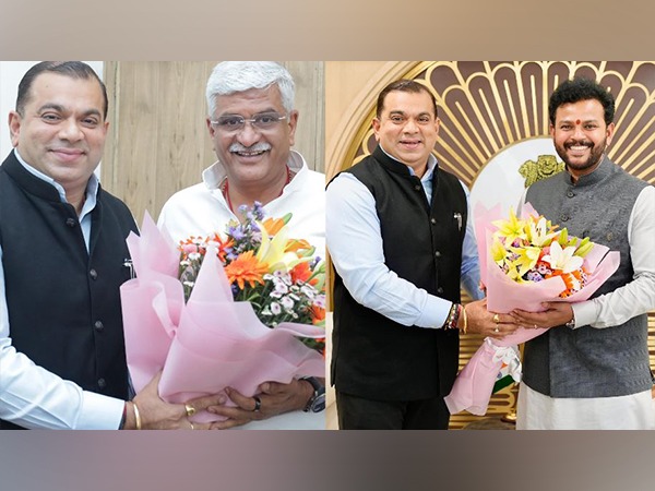  Goa Tourism Minister Rohan A Khaunte with Union Toursim Minister Gajendra Singh Shekhawat and Union Civil Aviation Minister Kinjarapu Rammohan Naidu (Photo/Goa Tourism PRO)