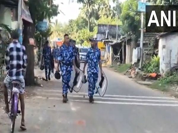 Security heightened in Rabindra Nagar, South 24 Parganas (Photo/ANI)