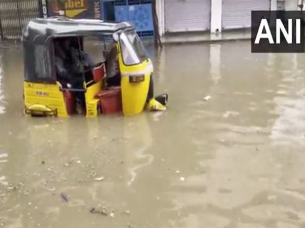 Heavy rain causes severe waterlogging in Hyderabad (Photo/ANI)