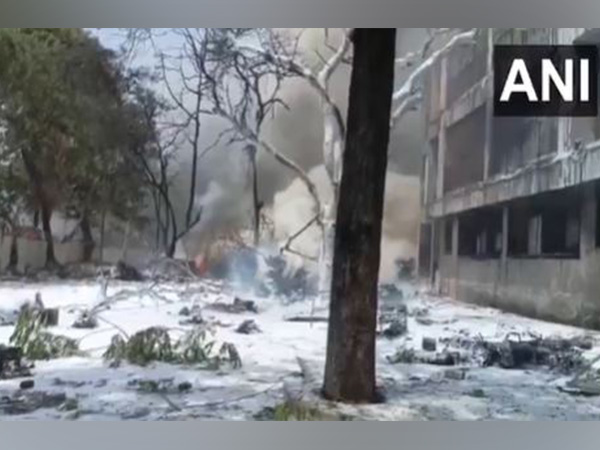 Firefighting on at the accident spot (Photo/ANI)