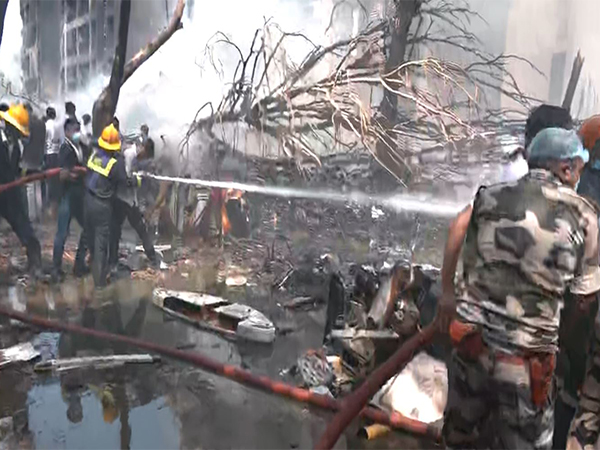 Firefighting operations at accident site (Photo/ANI)